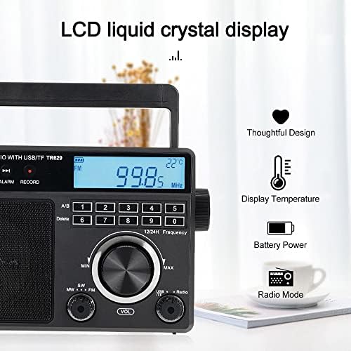 SLNFXC преносно ретро радио со дигитален MP3 плеер волумен голем звучник