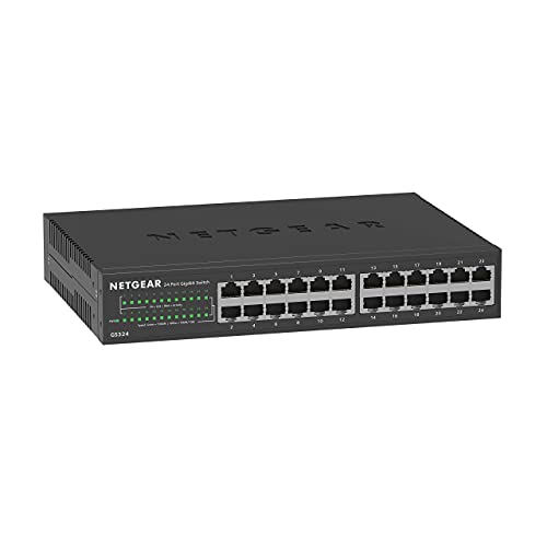 Netgear 24 -порта Gigabit Ethernet Не управуван прекинувач - Десктоп, Wallид или RackMount, Тивка операција