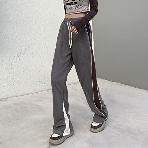Многу faux велур крпеница џемпери за жени y2k џогери пламен танцуваат висока половината улична облека траус