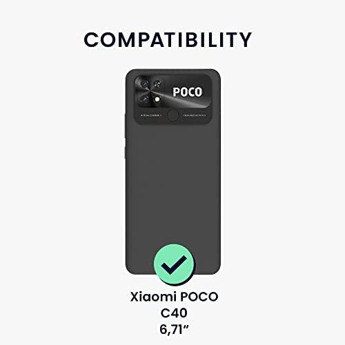 Cwmobile Crossbody Case компатибилен со Xiaomi Poco C40 Case - TPU силиконски капак со каиш - сива зелена