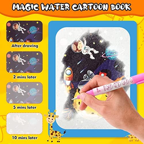 Книги за боење на вода за вода за мали деца, вода WOW, Вода за боење на вода магични книги Детли Деца за еднократно сликарство за сликање