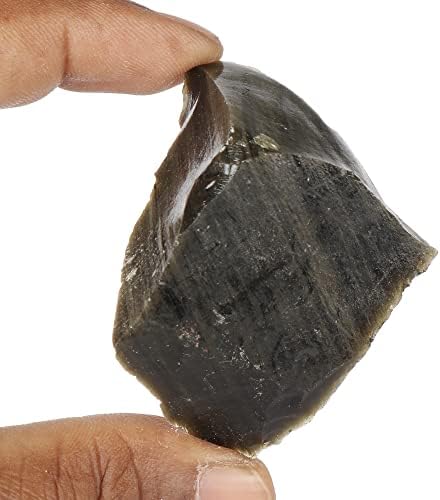 GemHub Природна карпа груба црна опсидијан 256,50 КТ природен скапоцен камен црн опсидијан лабав скапоцен камен за накит