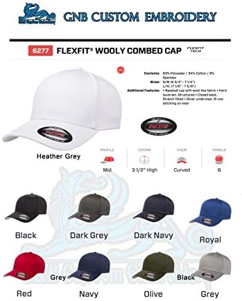 Прилагодено извезено капаче FlexFit. FlexFit 6277/6477 Бејзбол капа. Поставете свое лого или дизајн