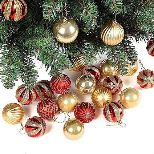 Божиќни топка поставени 36 парчиња украси за новогодишна елка за украси на Божиќни дрвја Мулти -болни божиќни топки за украси за забава за новогодишни