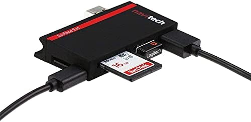 Навитех 2 во 1 ЛАПТОП/Таблет USB 3.0/2.0 Hub Адаптер/Микро USB Влез со Sd/Micro SD Читач На Картички Компатибилен Со Dell Ширина