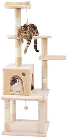 IULJH Маче Маче Гребење Пост Дрво Со Играчка Глувчето Највисоко Ниво Кревет За Релаксирачки Нула Сисал За Играње