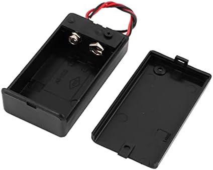 Нов Лон0167 2 парчиња Црна Пластична Жица Води Контејнер За Кутија За Држач За Батерии За 1 x 9V Ќелија(2 stécke Schwarz Kunststoff Draht