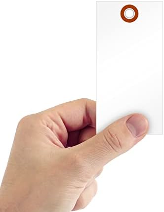 SmartSign 4,75 x 2,375 инчи празно бело испорака ознаки со метална облека, 7,5 мил. HDPE пластика, пишување, пакет од 1000