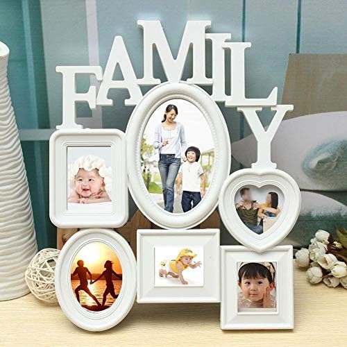 TFIIEXFL Популарна семејна меморија фото рамка Пластична приказ на слики поставена со wallидови 6 со повеќе големина фото рамка
