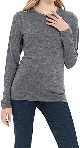 Yuerd M&W основен слој женски долг ракав термички кошули за долна облека за жени со средна тежина/лесна тежина…