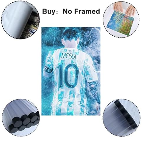 Постери на фудбалска starвезда Нитдоди-Кристијано Роналдо и Лионел Меси плат-плас-за момче фудбалска соба за фудбалски салата за