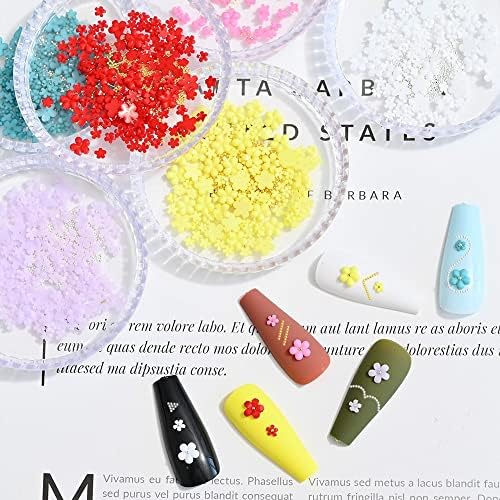 3мм+6мм цветна нокти Rhinestones, кутија со монистра од мешавина од челик, привлечност за нокти DIY, околу 450 парчиња/кутии за нокти