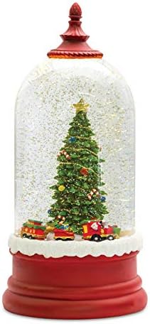 Мелроза модерен домашен декоративен снежен свет со дрво 10,5 ч пластичен тајмер од 6 ч.