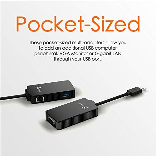 J5Create USB до VGA адаптер- USB 3.0/2.0 & Gigabit Ethernet Multi Monitor Display Chub | Надворешен конвертор на графички картички