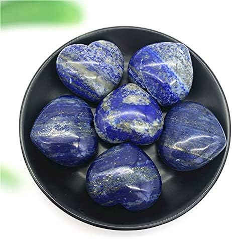 Heeqing AE216 1 парче природно сино лапис лазули кристален облик на срце Чакра камења врежани реики лековити декорации Природни камења