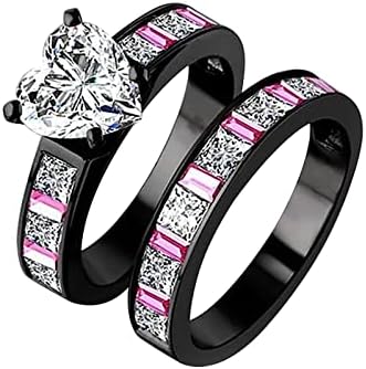 Кристално срце прстен ангажман свадба loveубов срце циркон дами невестински прстен модна забава прстен подарок прстени 100