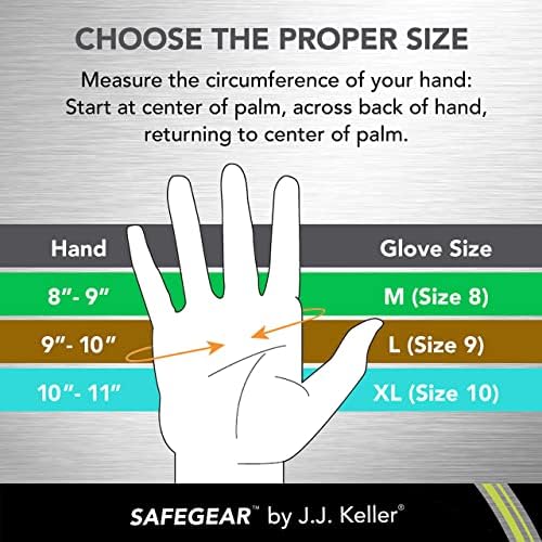 J. J. Keller & Associates, Inc. Safegear 3-PK. Кожа од кожени кожни ракавици со палецот на клучот
