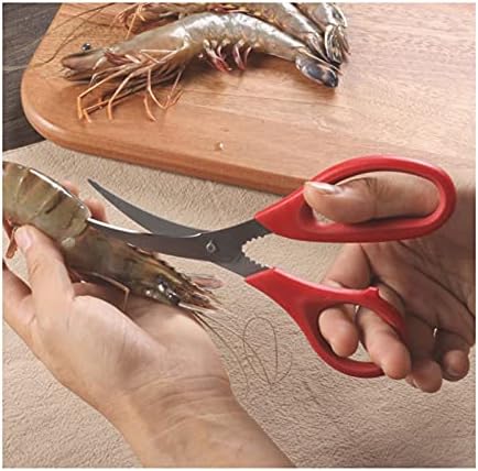 Lakikajd ножици кујнски кујнски мултифункционални ножици од не'рѓосувачки челик, ракчиња од пилинг, завршување на морска храна, сечење риба,