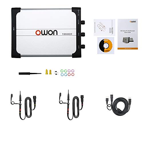 OWON VDS1022I виртуелен двојна канален осцилоскоп опсег на опсег од 25MHz USB 100ms/s Стапка на примерок USB изолација