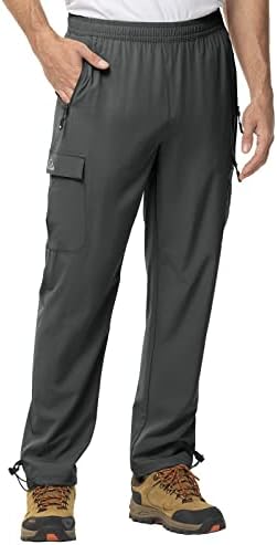 Панталони за пешачење за мажи Tbmpoy Брзо суво лесна еластична еластична половината отпорна на каузални панталони на отворено со