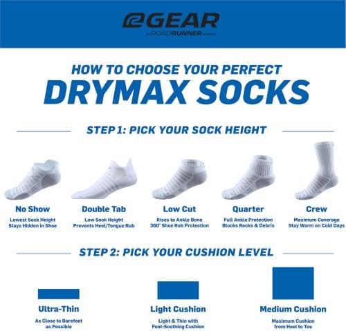R-Gear Drymax екипажот што работи чорапи за мажи и жени | Дишење, контрола на влага и анти -блистер | 3 пакет