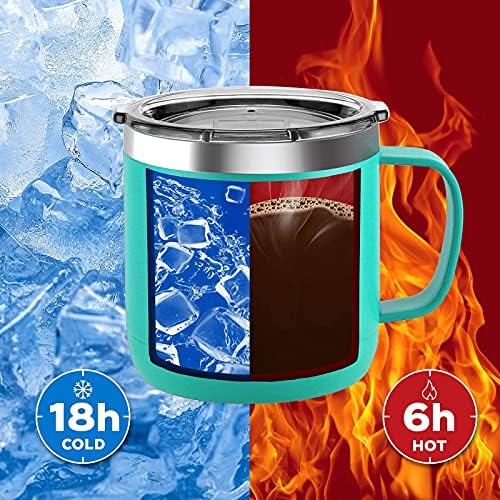 Швајцарска+Техника 14 мл кригла со кафе, вакуум изолирана чаша со капак 20 мл чаши од не'рѓосувачки челик, 4 пакувања за пит -чаша