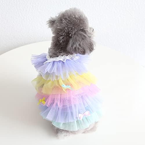 Беханминг куче принцеза фустан, мачка торта здолниште од здолниште за дишење слатка облека за миленичиња мека кучиња кошула летен