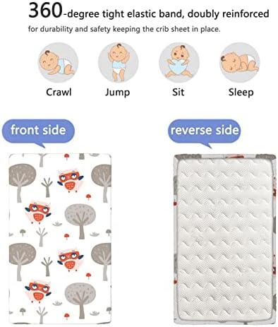 Расадник тематски опремени мини чаршафи за креветчиња, преносни мини креветчиња со меки мали деца, опремени - чаршафи за креветчиња за девојче