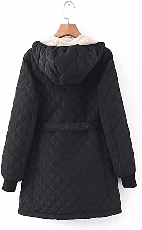 Prdecexlu Елегантна долга коктел есенска јакна за жени со долг ракав плетен пуфер јакна памук удобност удобност цврста