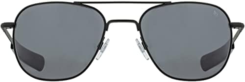 Оригинални пилотски очила за сонце на АО - црна - вистинска боја на сиви стаклени леќи Скајмастер - Храмот на бајонет - Поларизиран