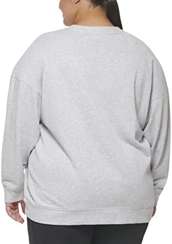 Перформанси на Калвин Клајн перформанси Plusенски плус големина Активно шевороло капно капка рамо пуловер