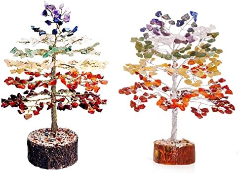 7 Чакра дрво на животот - Позитивен енергетски декор - Седум Чакра скапоцен камен - Реики заздравувачки камен - премиум декор за медитација