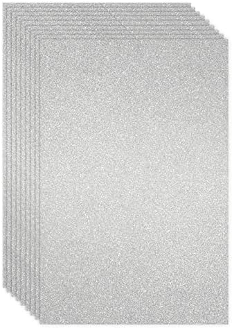 24 листови сребрена сјајна хартија за картони за сноп-книги, уметност, занаети со искри, 250 gsm, двострани