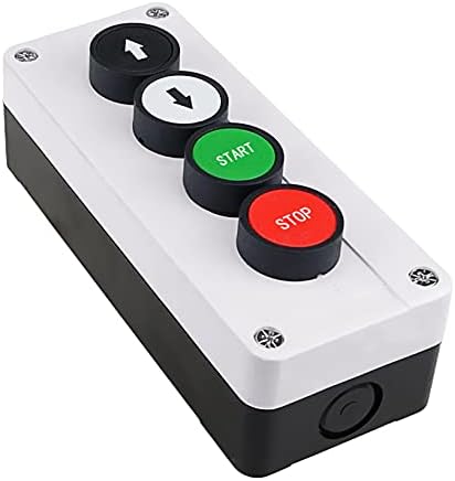 SJSW 22mm копче прекинувач за бела контрола на водоотпорна кутија за прекинувач 4 дупка со копче за стоп -стоп Индустриска контролна кутија 165