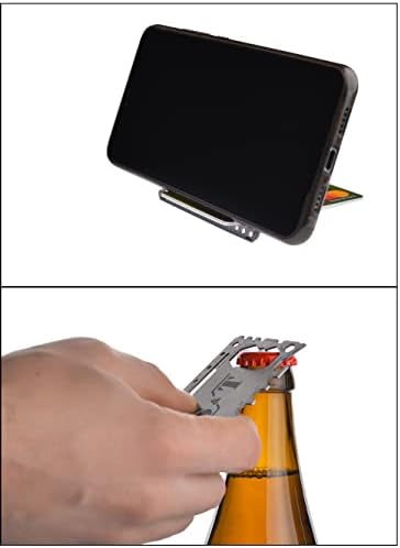 Паричник за џебна алатка - 46 во 1 Големина на кредитна картичка MultiTool - Клип за готовина - картичка за алатки со повеќе намени