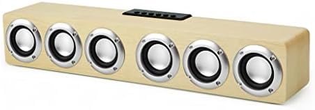 Дебела дрвена биро звучник Bluetooth Hifi Music Player Дрвен звук бар 20W моќен стерео домашен звучник за безжичен звук
