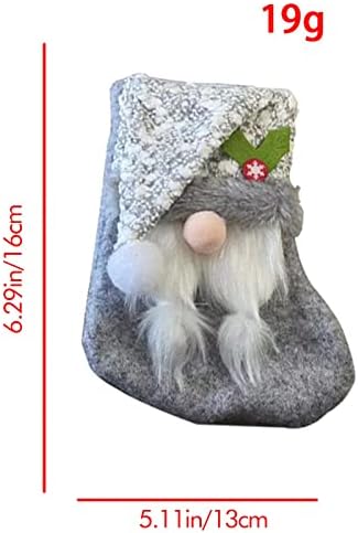 Божиќна декорација обоена руно помпом капи плишана брада плетенка безлични гноми чорапи што висат шами