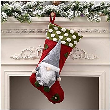 Алемо Хуангксинг - Голема торба за подароци за вреќи за божиќни чорапи за декорација на дрвја Божиќ украс торбичка торбичка