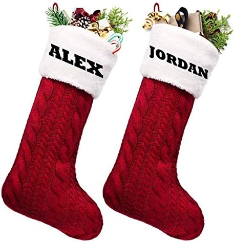Персонализирани божиќни чорапи, украси за украси за сезони на семејни празници,