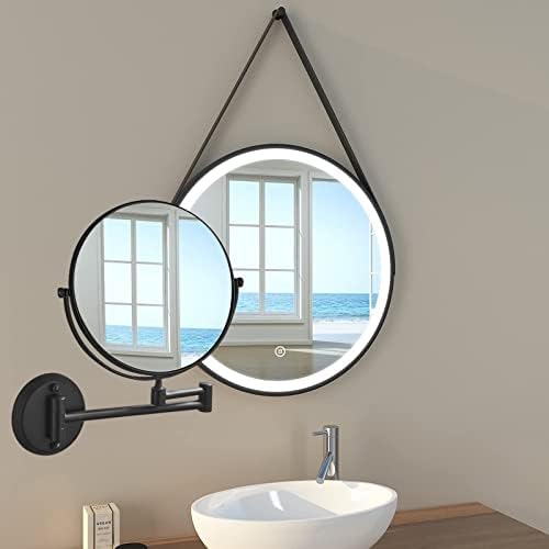 Огледало за шминка SRVNT, 360 ° ротирачки бања за бричење на бањата за бричење на wallидот, водоотпорно огледало водоотпорна