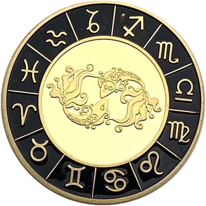 Европски и американски дванаесет соstвездија дијамантски монети злато-позлатени риби комеморативни монети колекција Loveубов златни монети