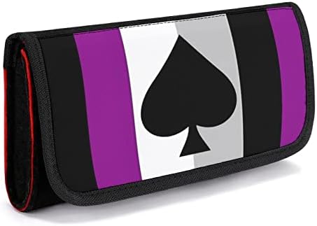 Асексуално знаме со срцеви носечки држачи за складирање торба печатена чанта за прекинувач конзола игра и додатоци за картички