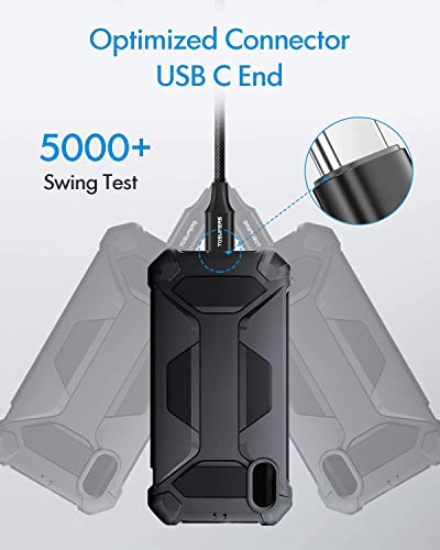 [10FT, 2-Pack] USB C кабел Брзо полнење, долго USB A до Type C полнач кабел плетенка за Samsung Galaxy A10E A03S A13 A32 A50