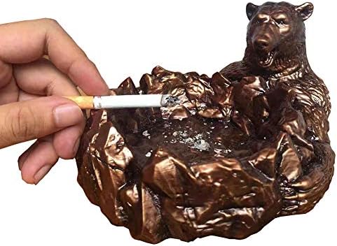 Нежна Meow Поларна мечка смола на отворено во затворено цигара од пепел Мини Тринк Скулптура Скулптура Бронза