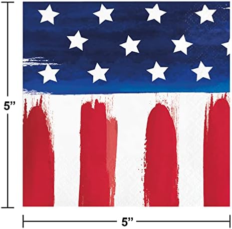 Американско знаме сликарски патриотски пакет за вечера за еднократна употреба | 4 -ти јули, Меморијален ден САД црвени бели и