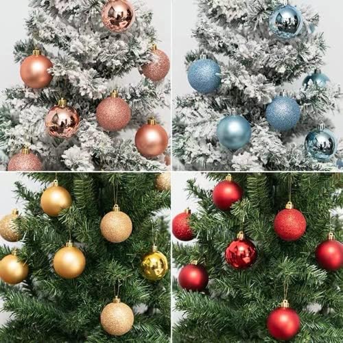 Малитизи 24 парчиња Божиќни топки украси за расипување на Божиќни украси дрвени топки со виси јаже што висат топки декорација за празнична забава