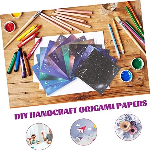 Започит 600 листови Дванаесет DIY кран уметности обоени оригами авиони додатоци соstвездија галакси за тема двојни шарени занаети