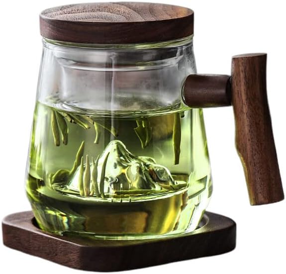 Лемаил перика висококвалитетна стаклена чаша отпорна на топлина со рачка канцелариски филтер чај子