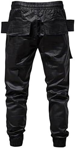Мажи Улични Панталони Мода Панк Темен Стил Секојдневен Џеб Врвка За Влечење Еластична Половина Клуб Со Целосна Должина Панталони За Панталони