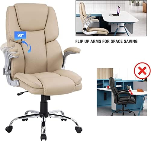 Ергономски канцелариски столчиња Касорикс со прилагодливи раце високи грб удобно 90-120 ° лулање на домашната канцеларија стол за